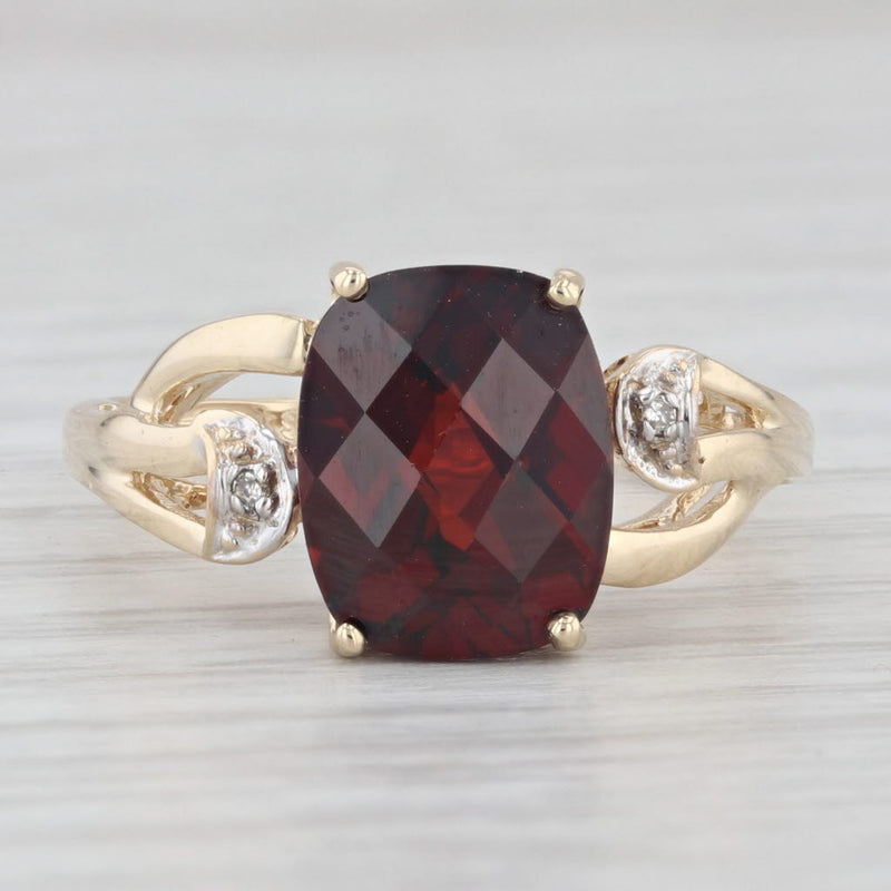 4.30ct Lab Created Ruby Diamond Ring 10k Yellow Gold Size 7