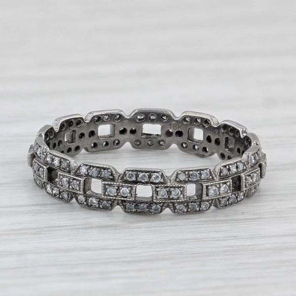 New Beverley K 0.25ctw Diamond Stackable Ring 18k White Gold Sz 6.5 Wedding Band