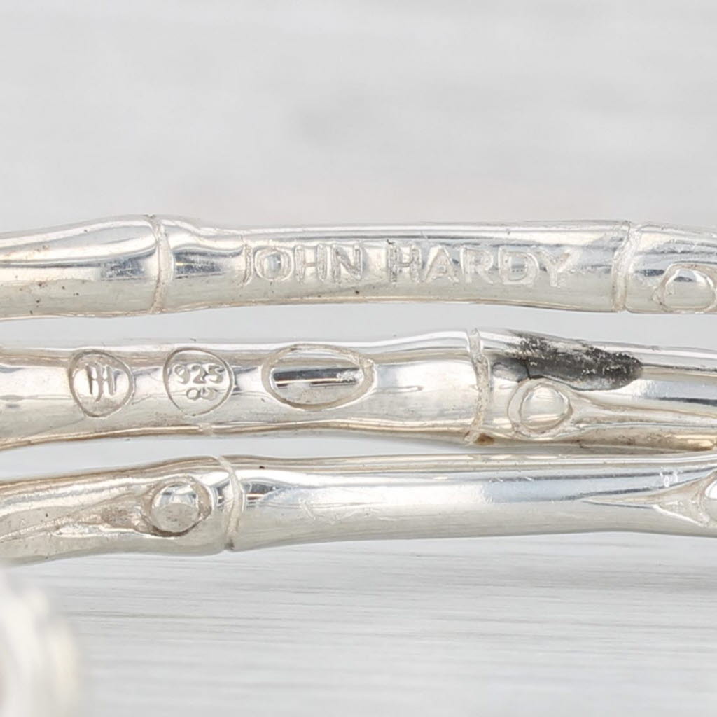 Light Gray John Hardy Bamboo 0.80ctw Sapphire Cuff Bracelet Sterling Silver 7"