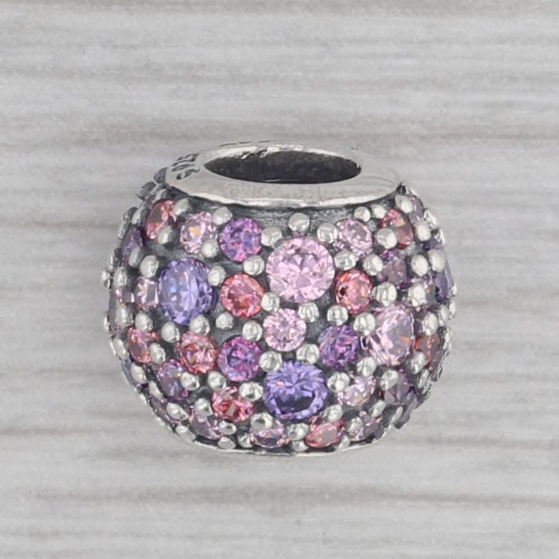 Gray Authentic Pandora Pave Lights Multicolor Charm 791261ACZM Sterling Silver