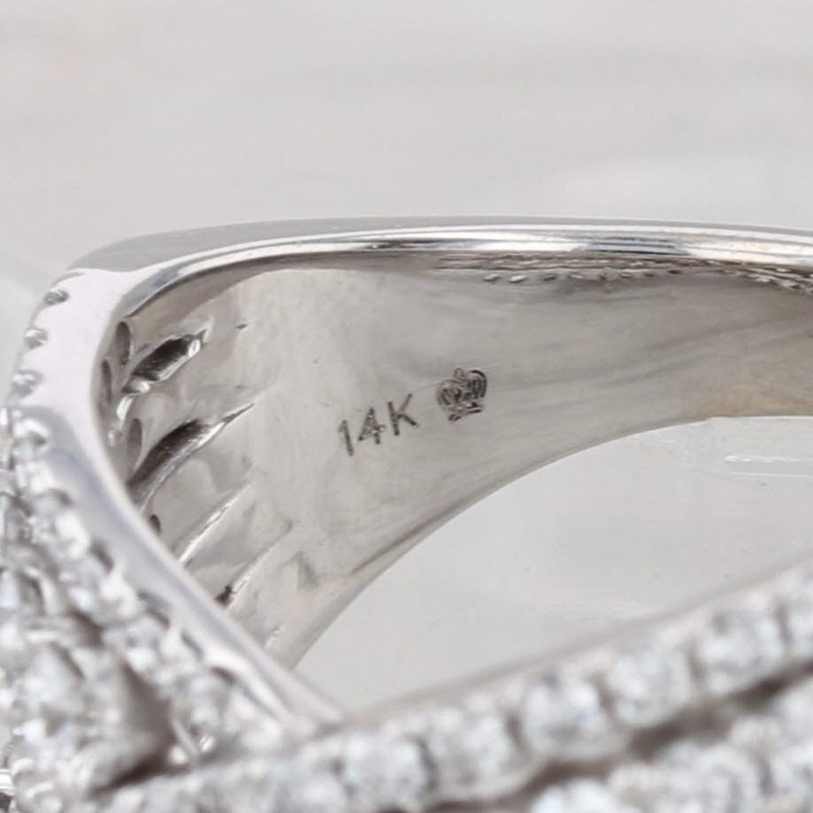 Multiband 1.09ctw Lab Created Diamond X Ring 14k White Gold Size 7.25