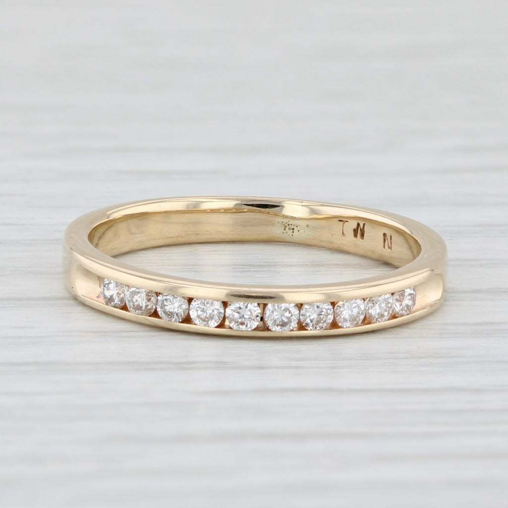 Light Gray 0.20ctw Diamond Wedding Band 14k Yellow Gold Size 6.25
