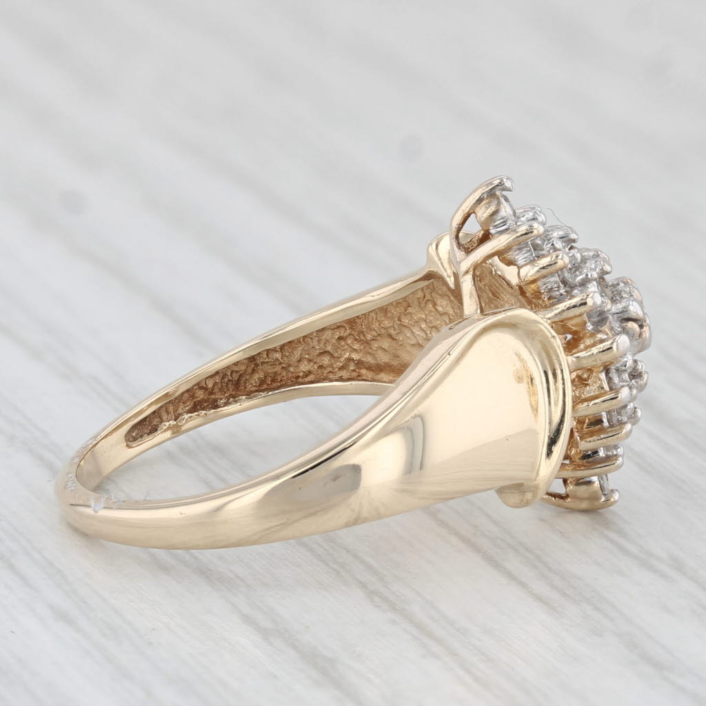 Light Gray 0.16ctw Diamond Cluster Ring 10k Yellow Gold Size 7.25