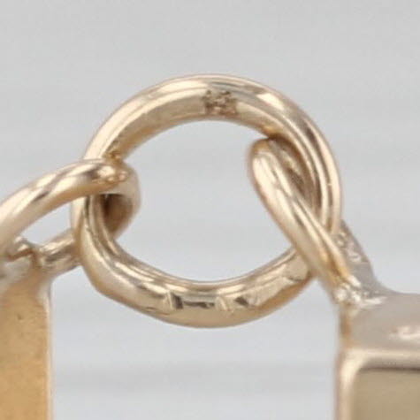 Pair of Die Charm 14k Yellow Gold Small 3D Pendant