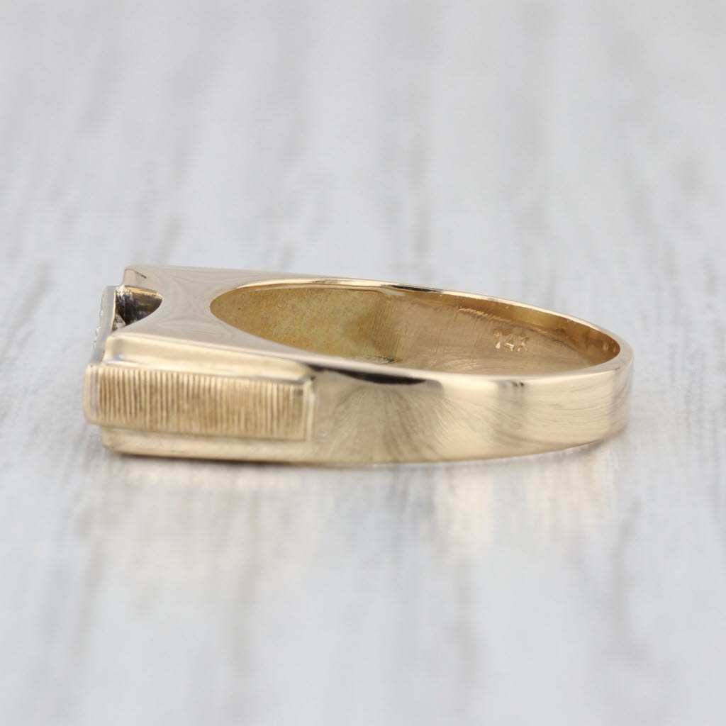 0.10ctw Diamond Ring 14k Yellow Gold Size 6 Stackable Wedding Band