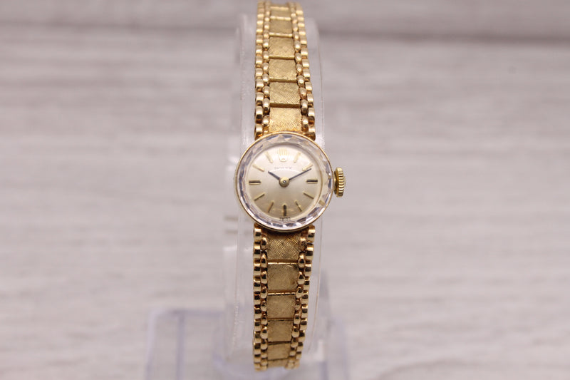 Vintage c.1960's Rolex Ladies 14k Yellow Gold Bracelet Watch cal.1400 Original