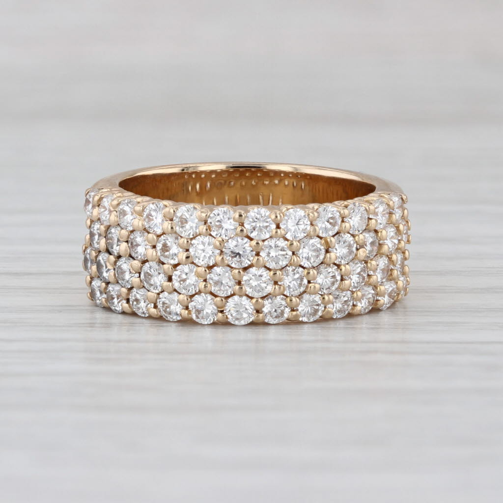 1.90ctw Diamond Anniversary Wedding Band 14k Yellow Gold Size 7