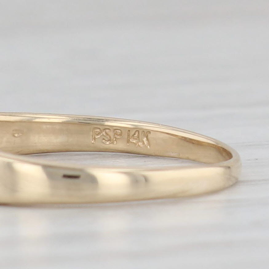 Light Gray 0.34ctw Diamond Contoured Rings 14k Yellow Gold Wedding Bands Stackable Set of 2