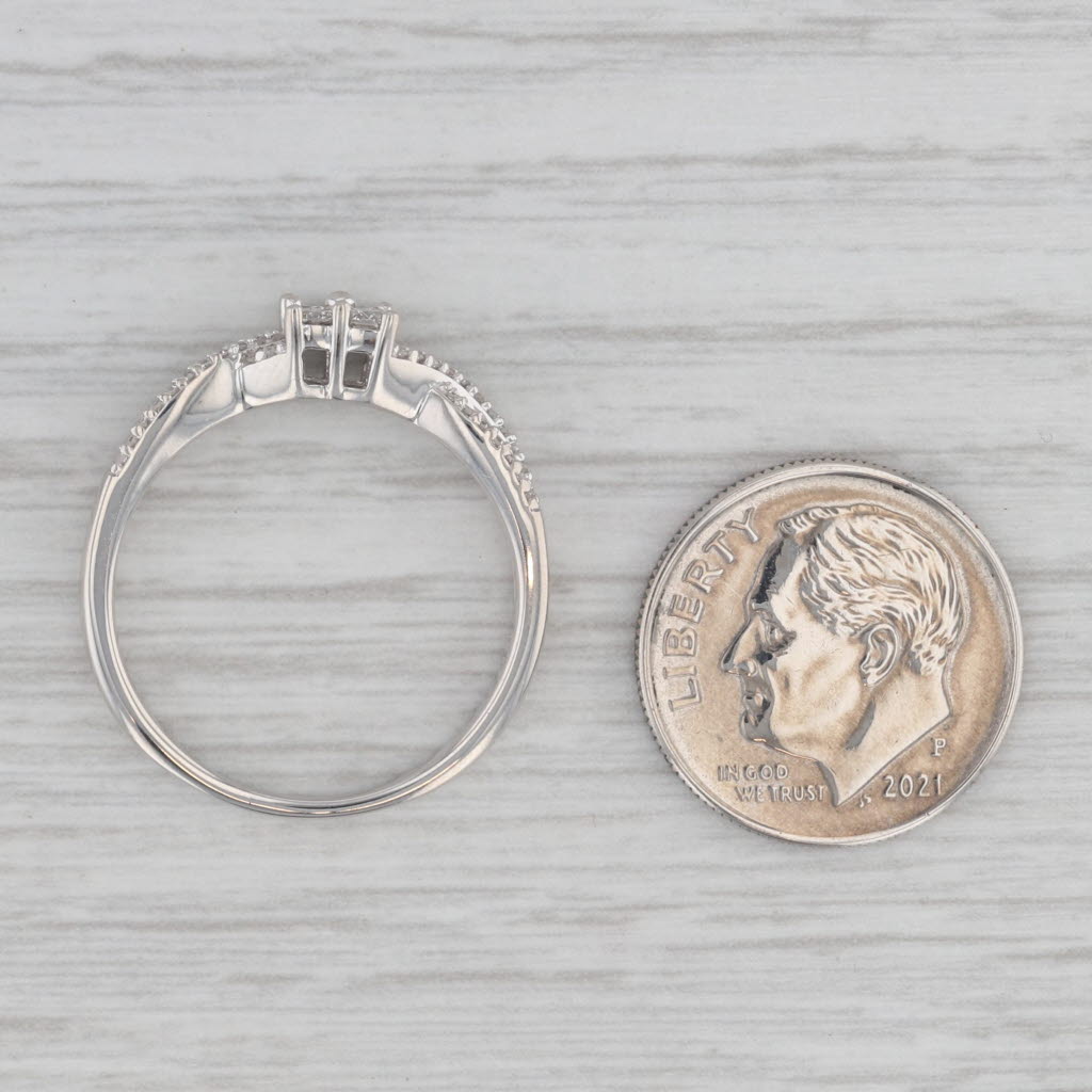 Gray 0.25ctw Diamond Engagement Ring 10k White Gold Size 8