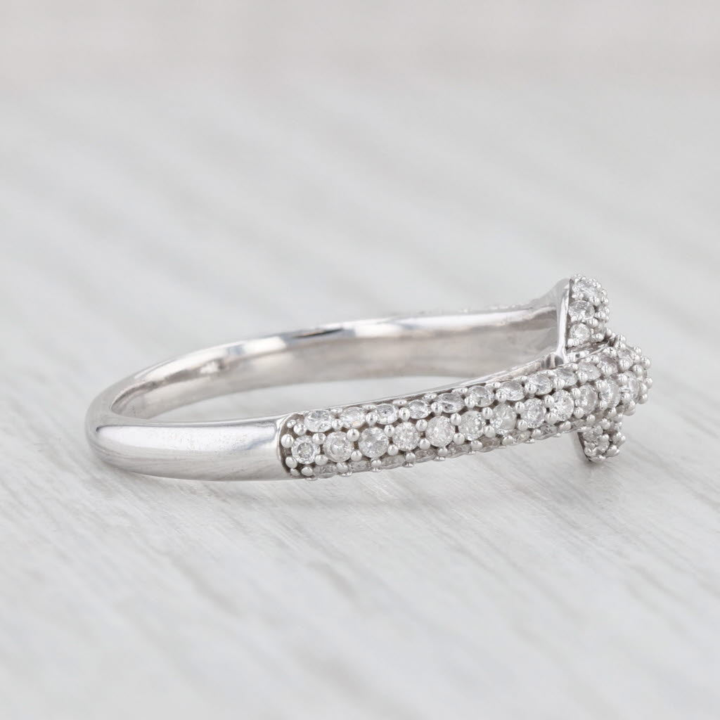 Light Gray 0.40ctw Pave Diamond Knot Ring 10k White Gold Size 8
