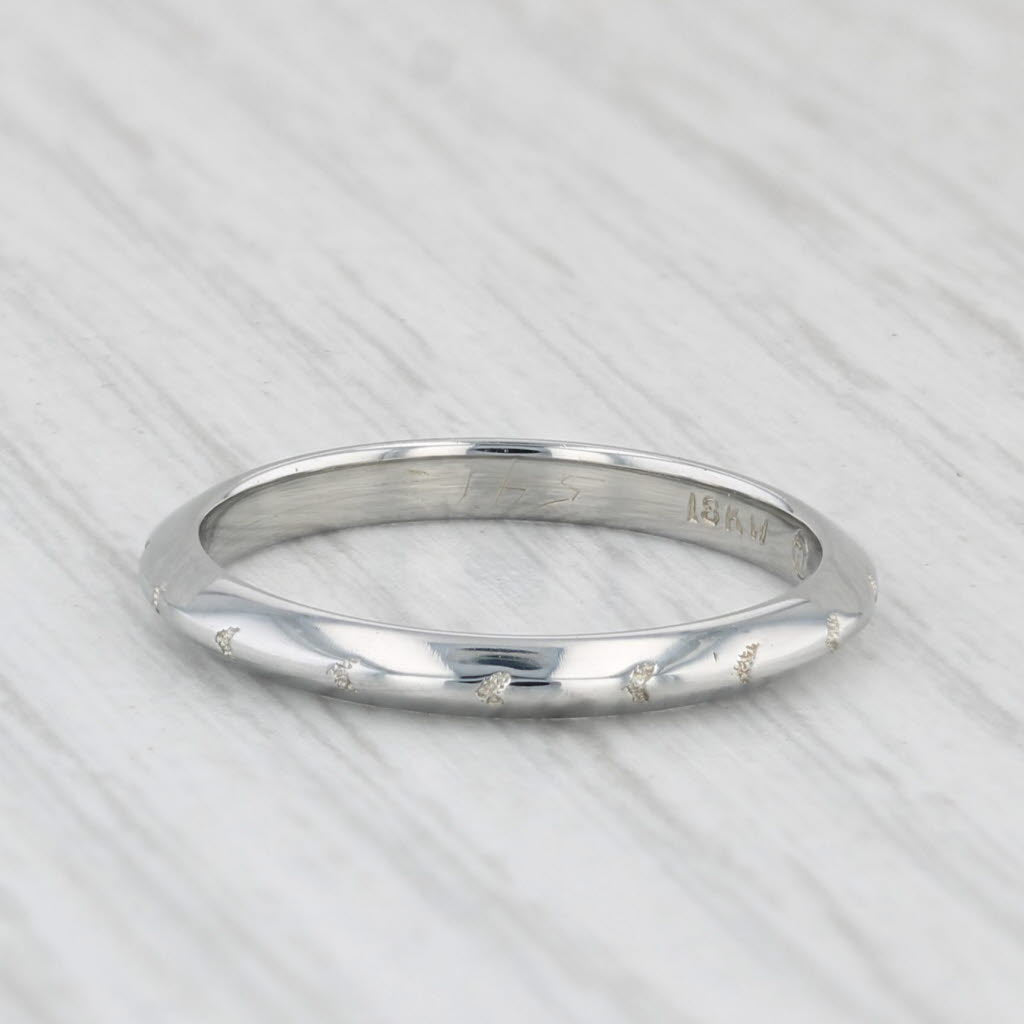 Light Gray Traub Orange Blossom Ring 18k White Gold Size 4.75-5 Vintage Wedding Band
