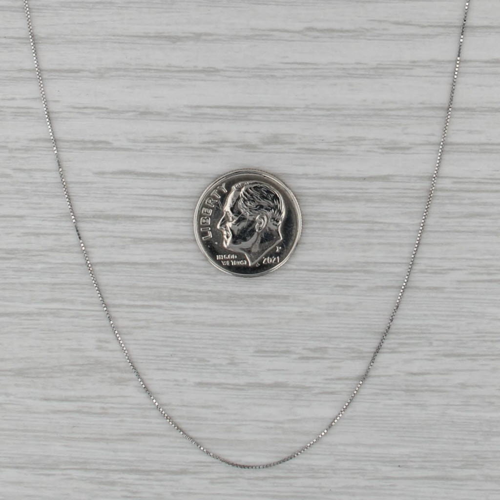 Box Chain Necklace 10k White Gold 18.5" 0.5mm