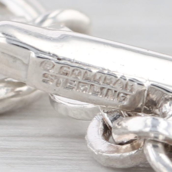 Goldbar Bar & Circle Link Bracelet Sterling Silver Toggle Clasp 8.25" 12.8mm