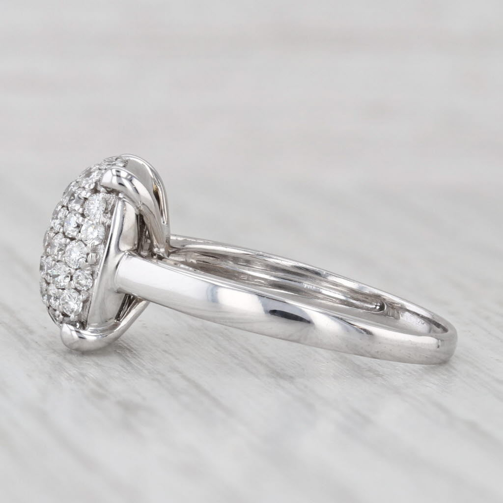 Light Gray 1ctw Diamond Cluster Ring 14k White Gold Size 7.5 VS2