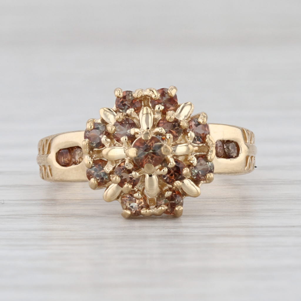 1ctw Brown Andalusite Cluster Ring 14k Yellow Gold Size 7