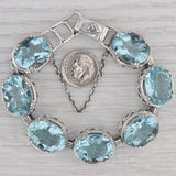 Silpada Blue Glass Large Statement Bracelet Sterling Silver B2093 7.5"