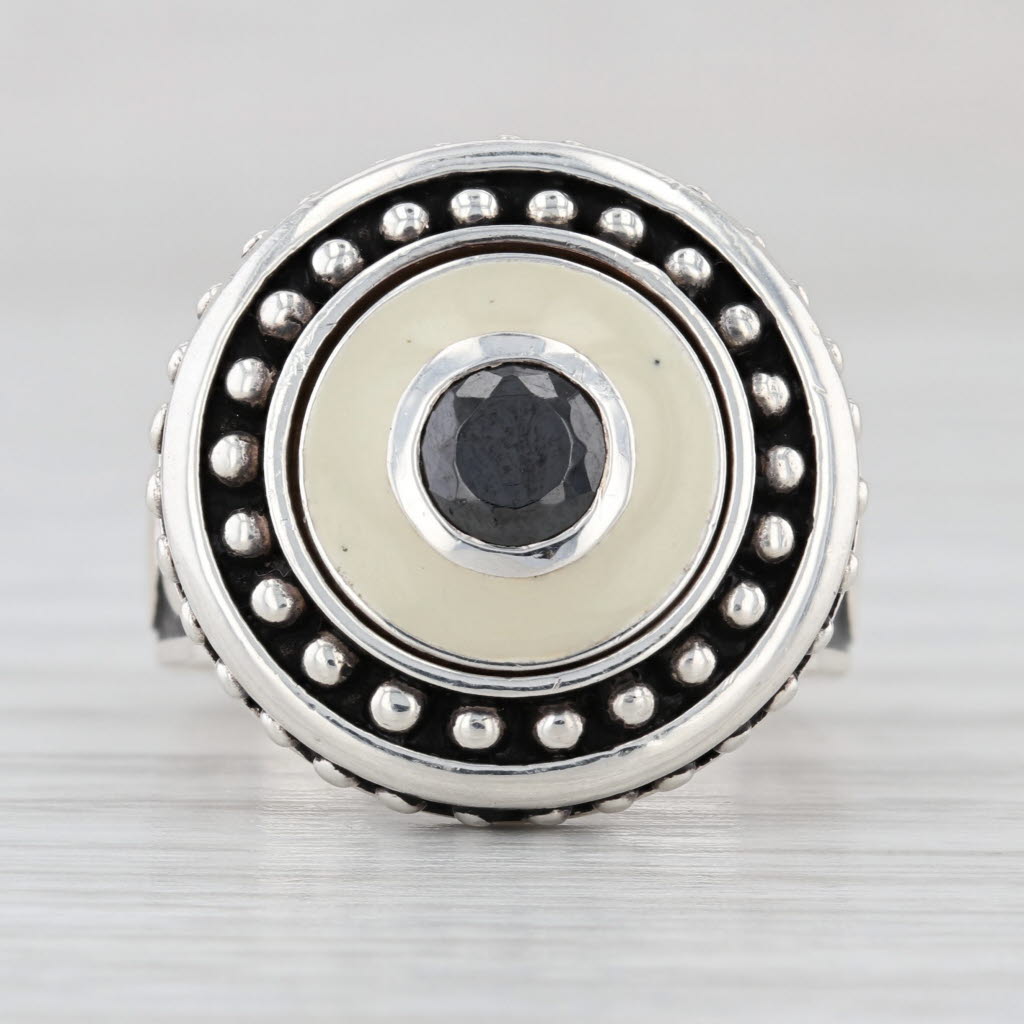 Kameleon Black Cubic Zirconia Pop Ring Sterling Silver Size 5.25 Interchangeable