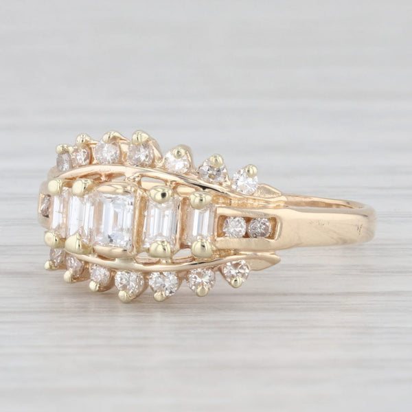 0.73ctw Tiered Baguette Diamond Ring 14k Yellow Gold Size 7