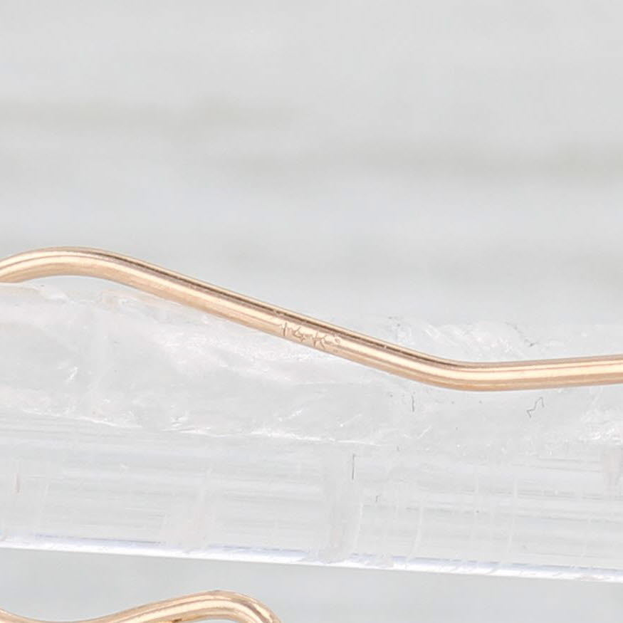 Light Gray Vintage Floating Opals in Glass Drop Earrings 14k Yellow Gold Hook Post Dangles