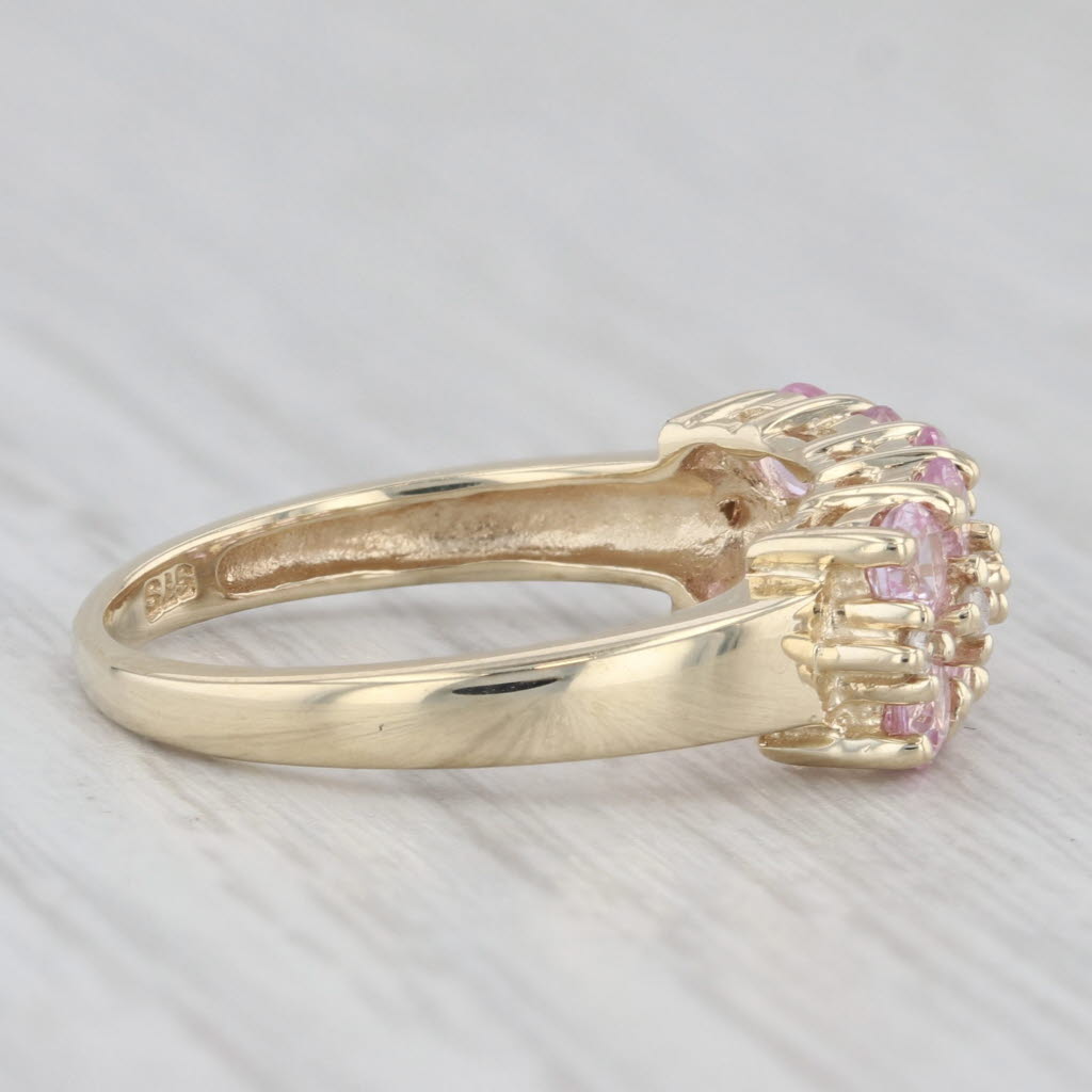 Light Gray 1.63ctw Pink Sapphire Diamond Ring 10k Yellow Gold Size 6 Stackable