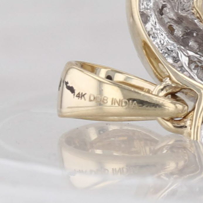 0.70ctw Diamond Open Heart Pendant 14k Yellow White Gold