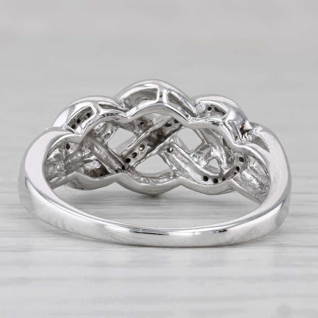 Gray Diamond Celtic Knot Ring 10k White Gold Size 8.5