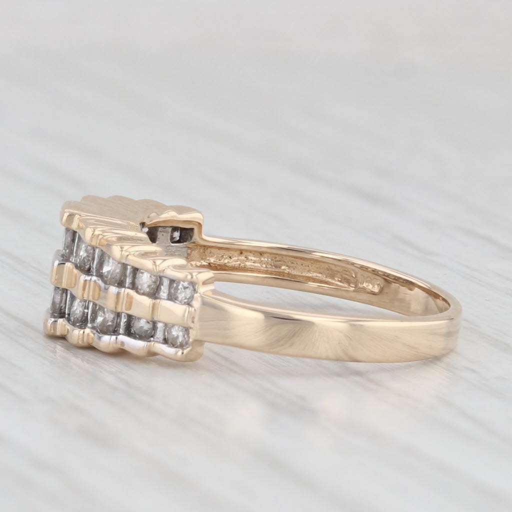 Light Gray 0.40ctw Diamond Tiered Ring 14k Yellow Gold Size 7
