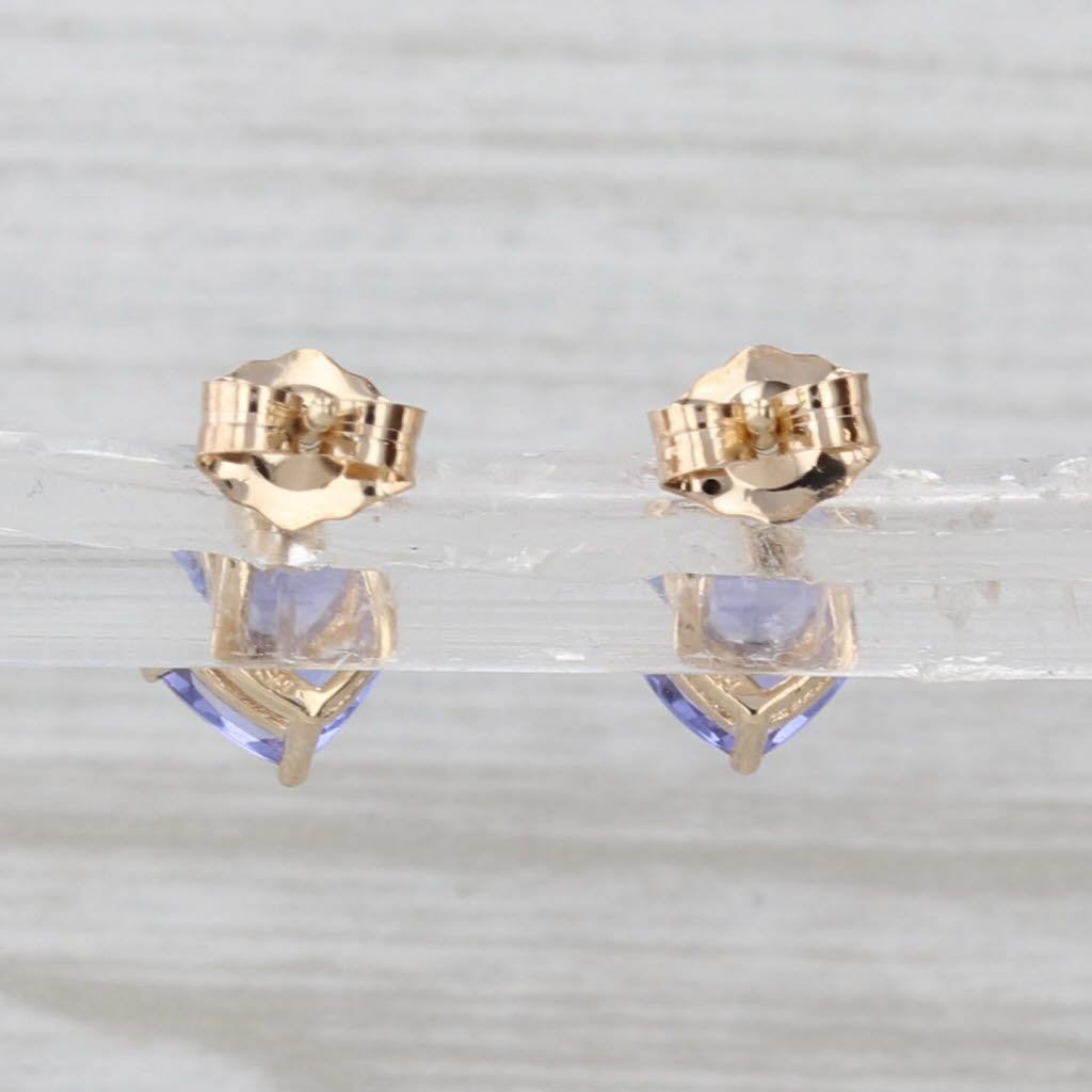 1.30ctw Tanzanite Diamond Stud Earrings 14k Yellow Gold