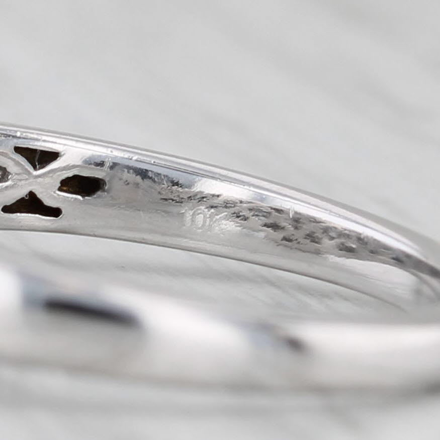 Gray 0.50ctw Diamond Princess Enamel Ring 10k White Gold Size 7