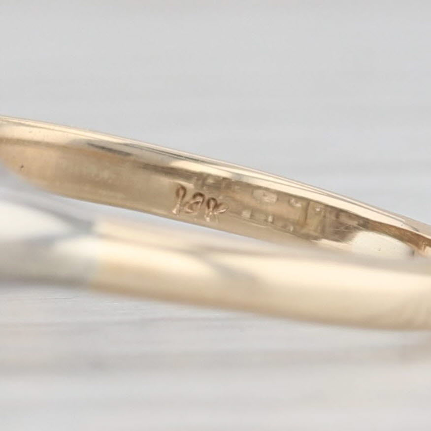 Light Gray Vintage Art Deco 0.46ctw Diamond Ring 14k Gold Engagement Size 9.5