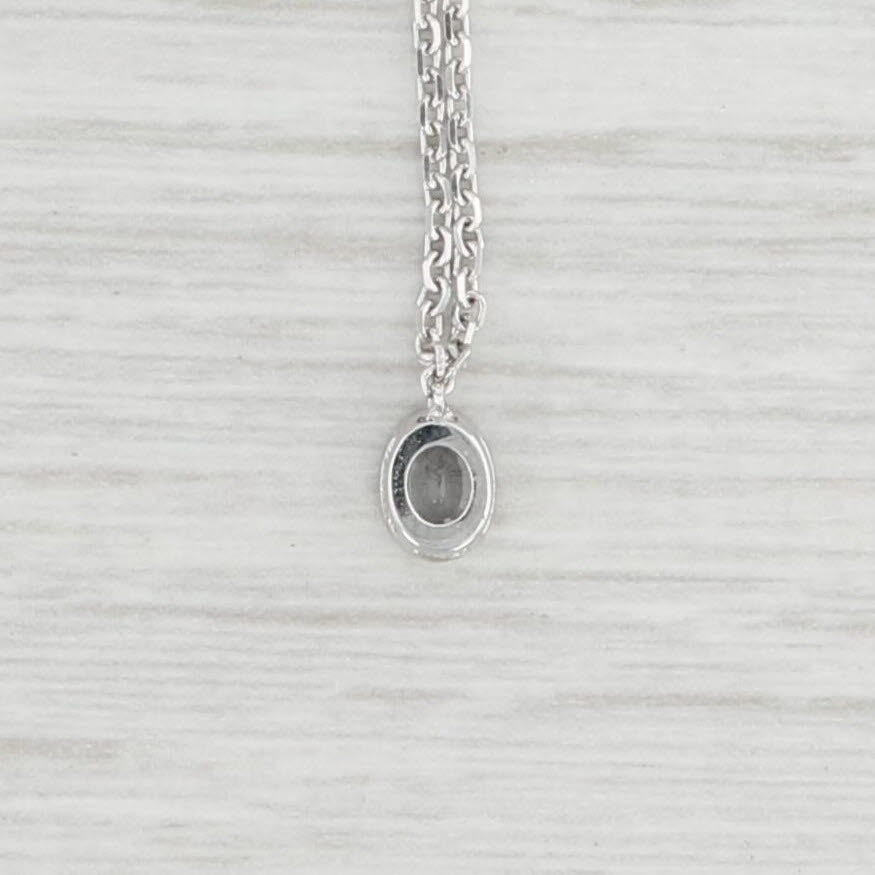 Light Gray New 0.19ct Oval Color Change Garnet Pendant Necklace 14k White Gold 16"