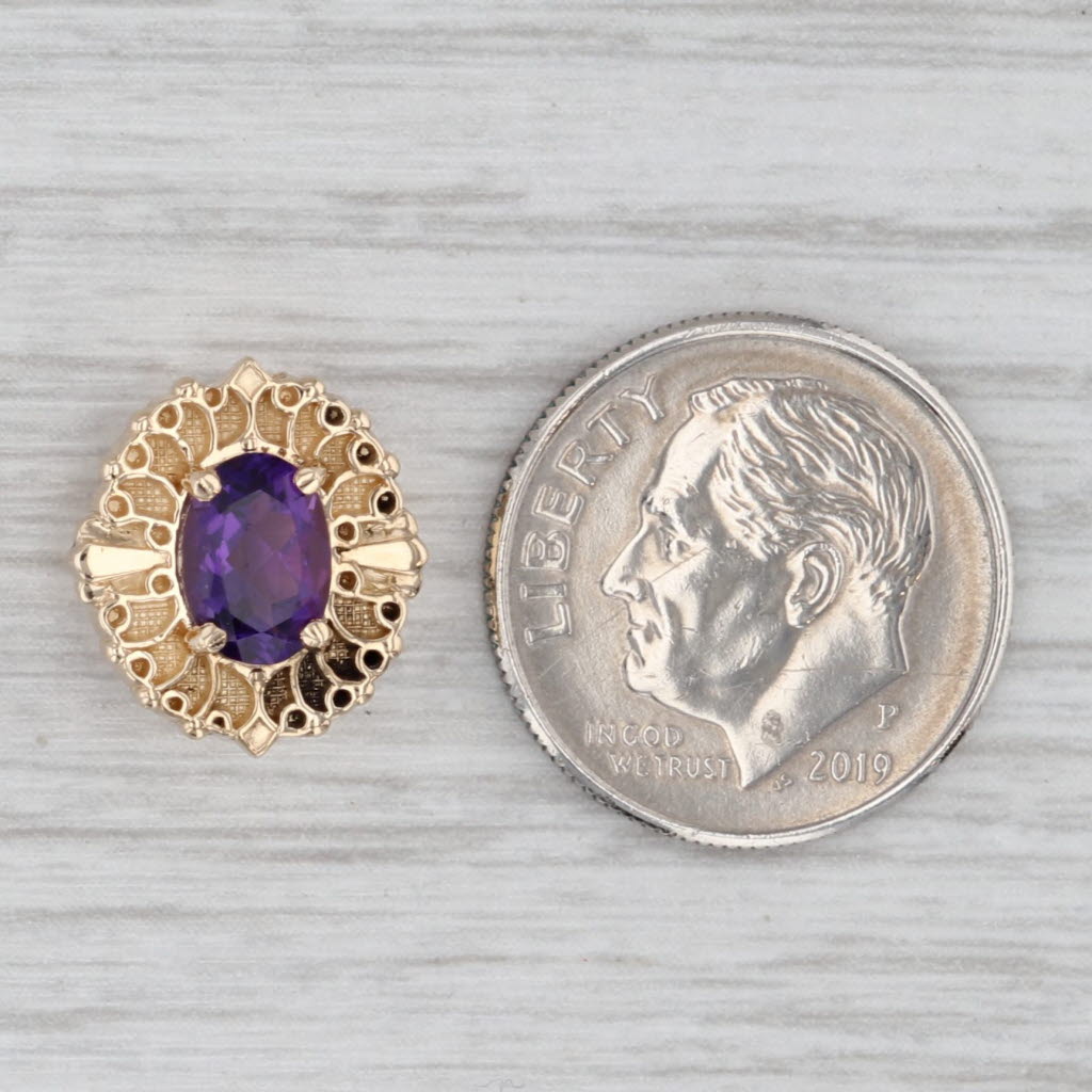 Gray 0.67ct Amethyst Solitaire Slide Bracelet Charm 14k Yellow Gold Richard Glatter