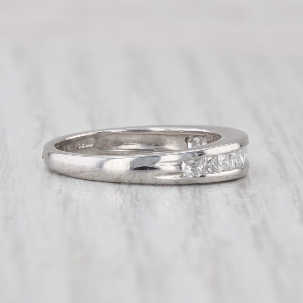 0.50ctw Diamond Channel Set Wedding Band 900 Platinum Size 6.5 Stackable Ring