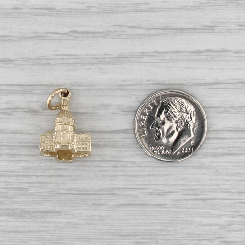 Washington DC Capitol Building Charm 14k Yellow Gold Pendant