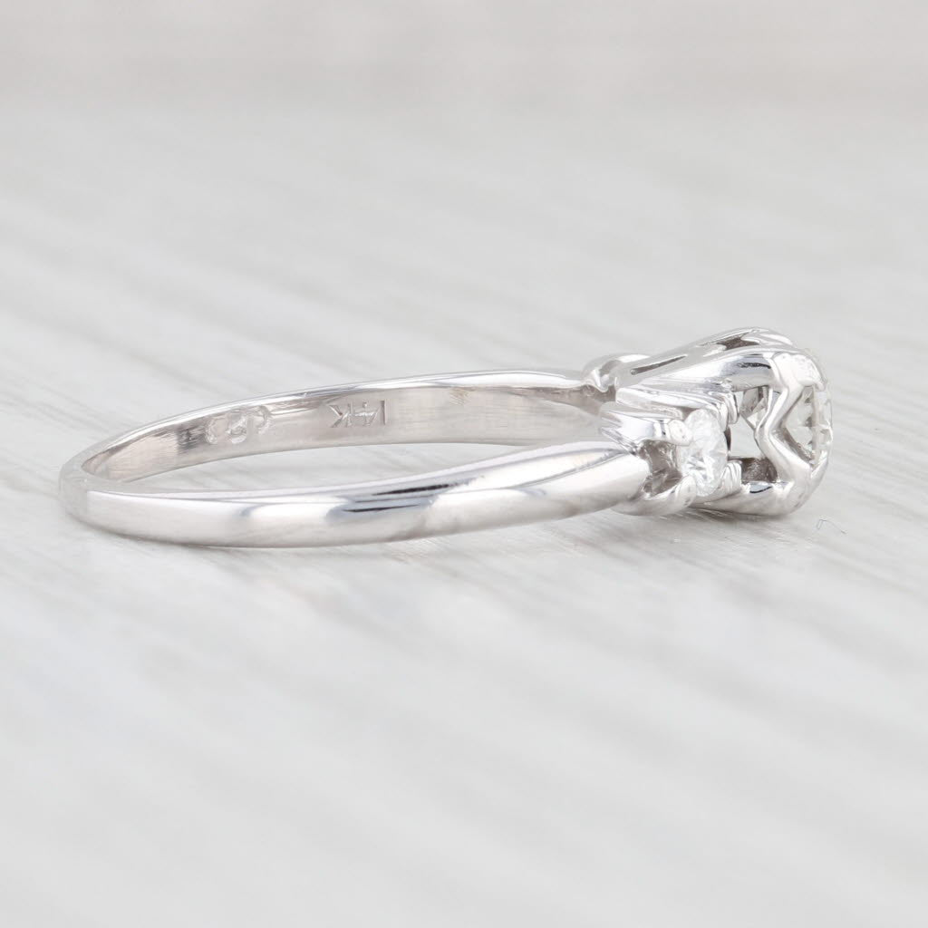 Light Gray 0.41ctw Round Diamond Engagement Ring 14k White Gold Size 5.5