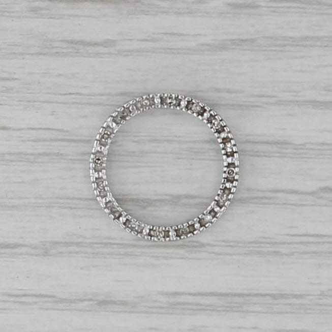 Diamond Eternity Circle Pendant Necklace 10k White Gold