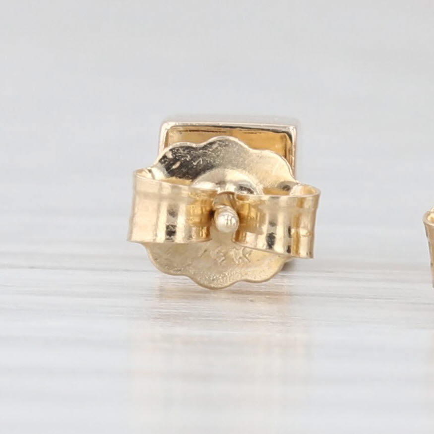 Square Block Stud Earrings 14k Yellow Gold 4.3mm