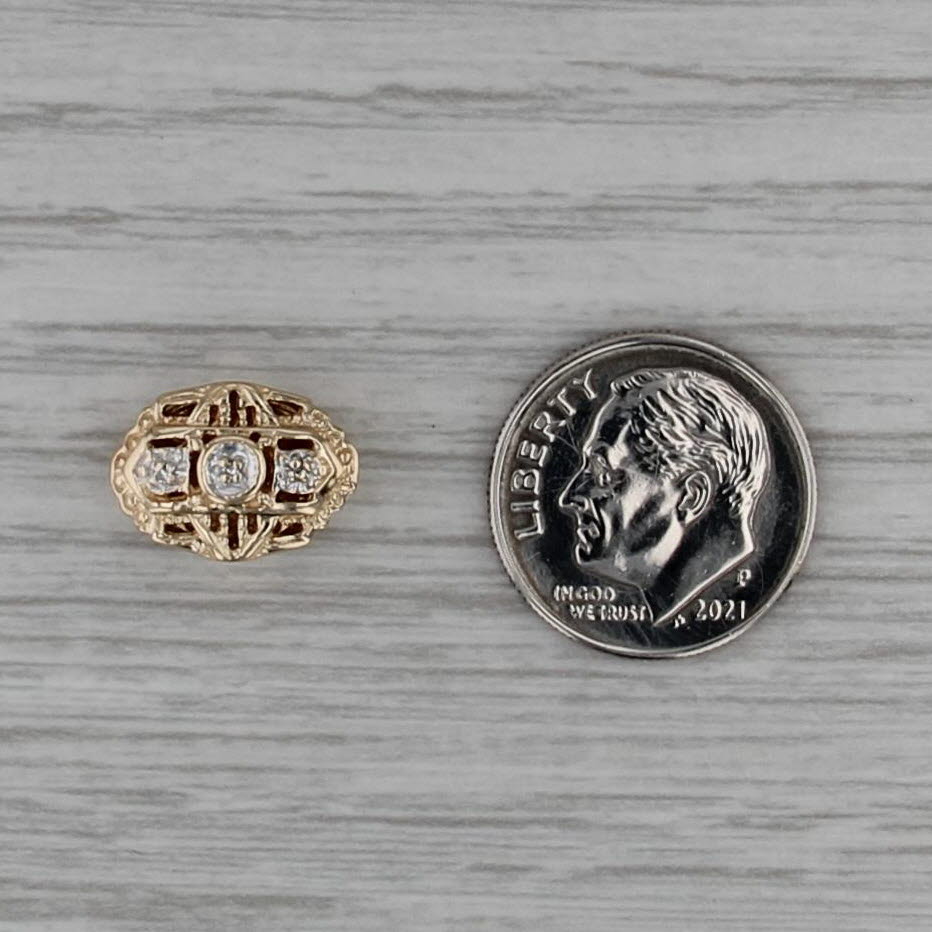 Richard Klein Diamond Slide Bracelet Spacer Charm 14k Yellow Gold Vintage KLJCI