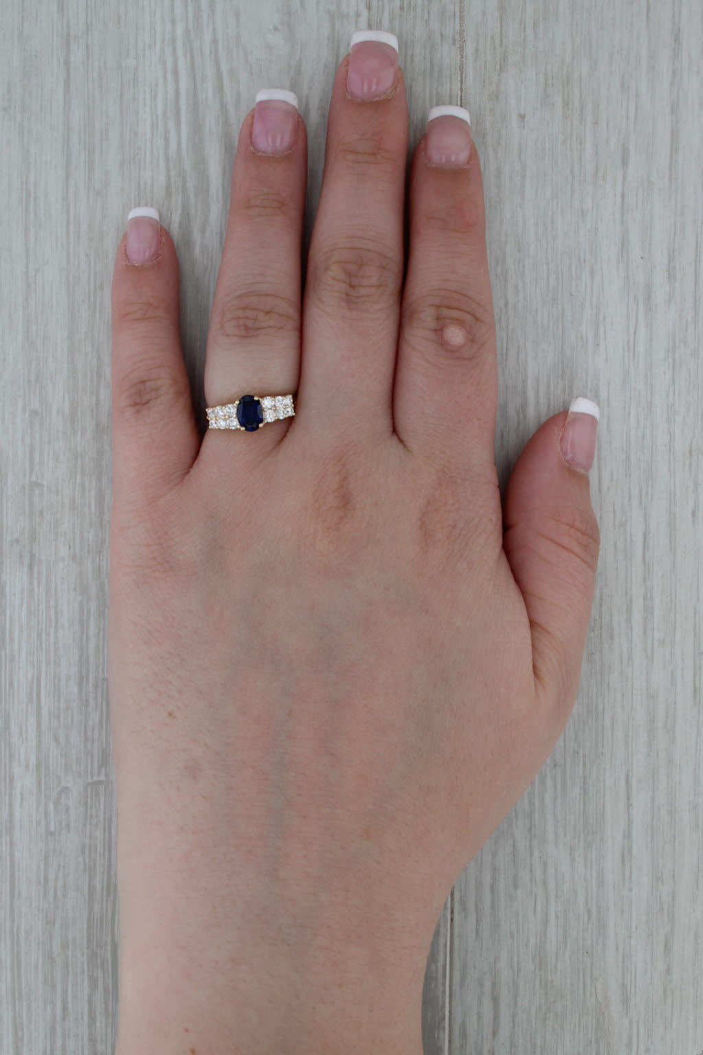 1.40ctw Lab Created Sapphire Cubic Zirconia Ring 14k Yellow Gold Size 6