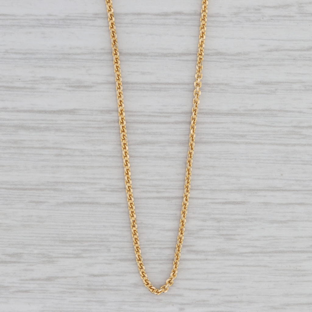 Gray 18" Cable Chain Necklace 14k Yellow Gold 1.6mm