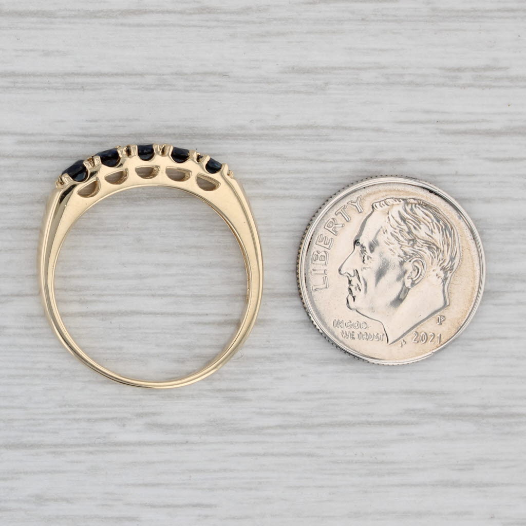 Gray 0.65ctw Blue Sapphire Ring 14k Yellow Gold Size 8 Stackable