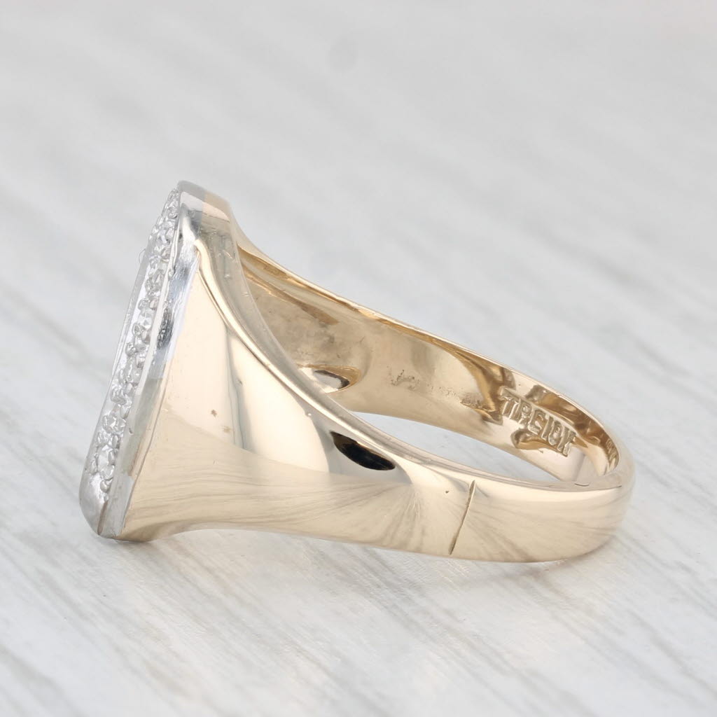 Light Gray 0.18ctw Diamond Horseshoe Ring 10k Yellow Gold Size 8.25 Luck Western