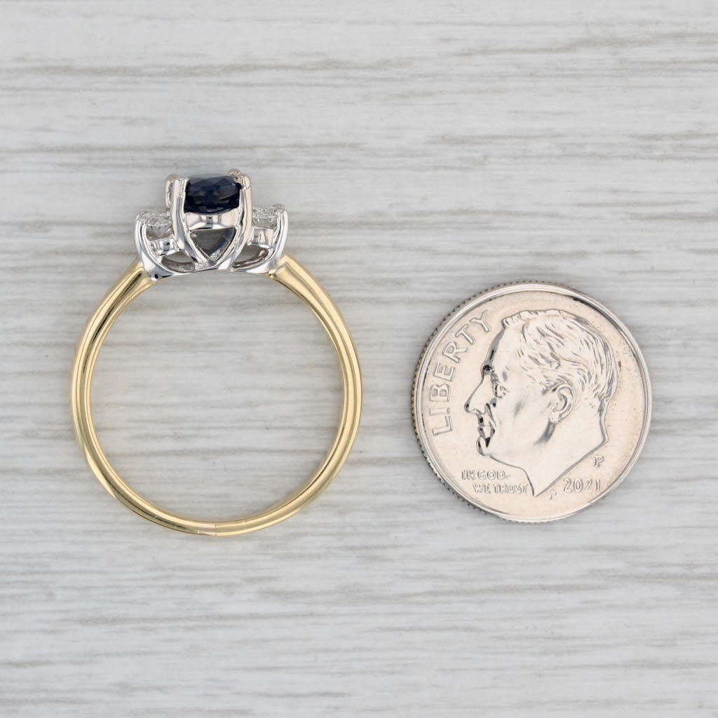 Gray 1.41ctw Oval Blue Sapphire Diamond Ring 18k Yellow Gold Size 8.25