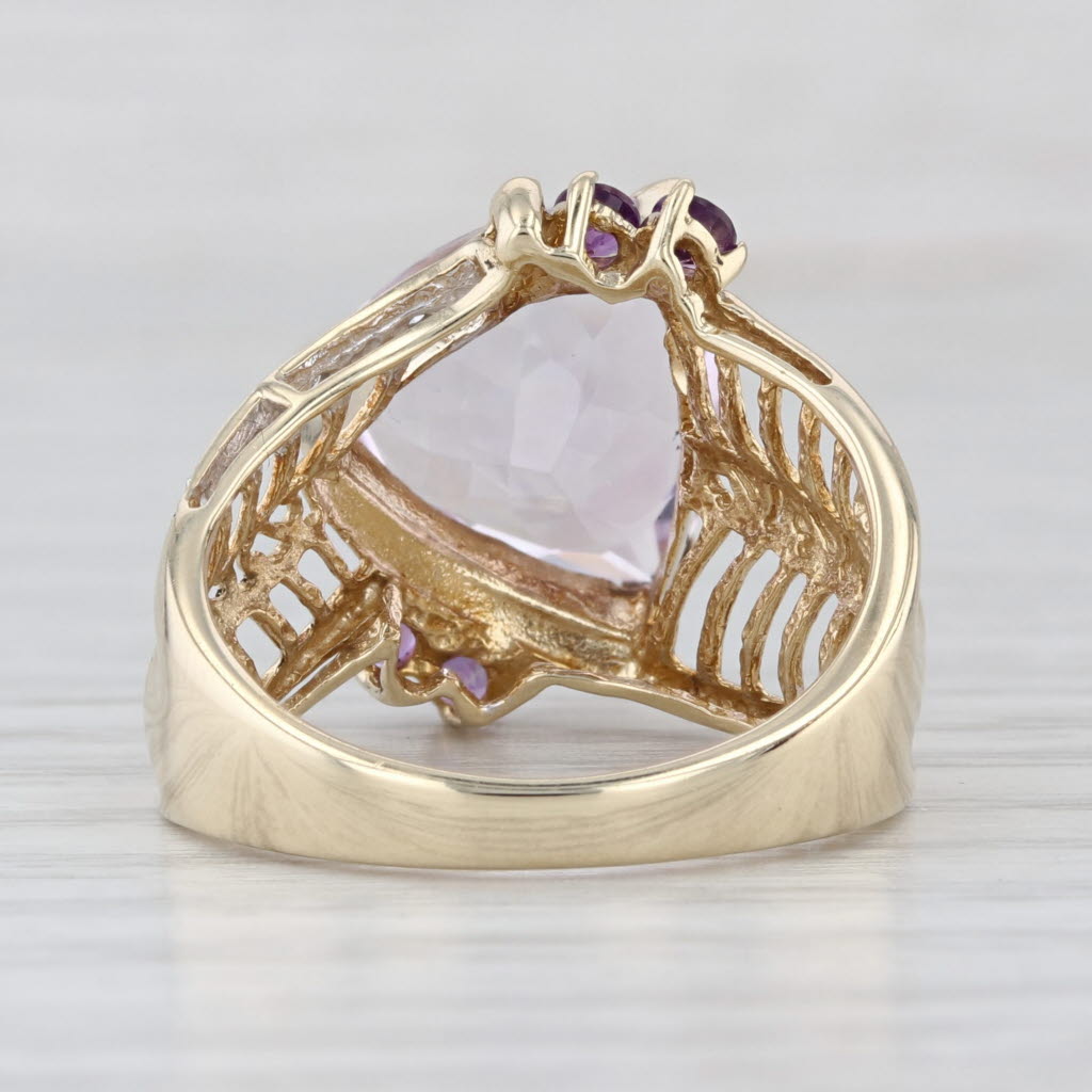 1.80ctw Amethyst Diamond Cocktail Ring 10k Yellow Gold Size 8.25