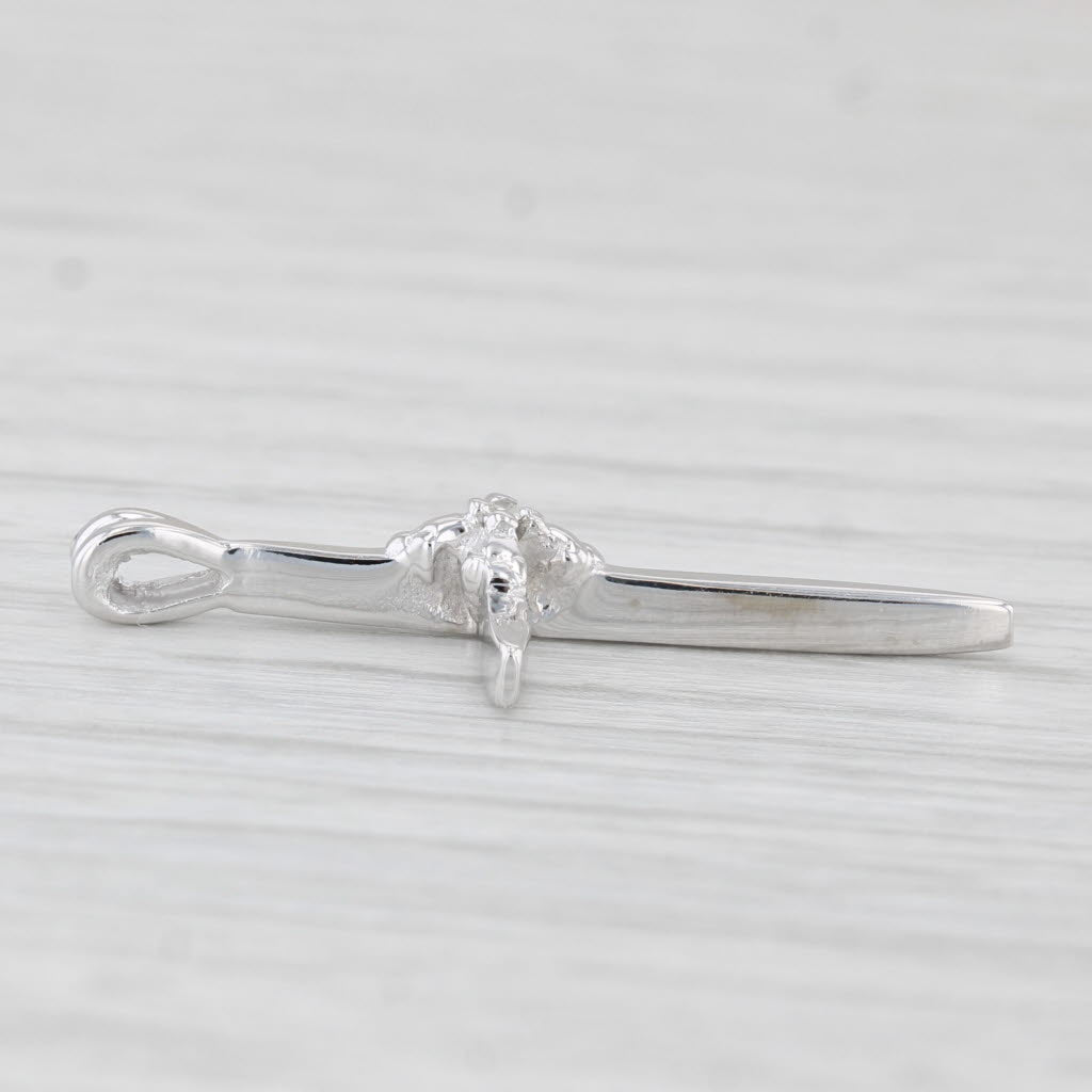 Light Gray Diamond Accented Cross Pendant 14k White Gold Religious Jewelry