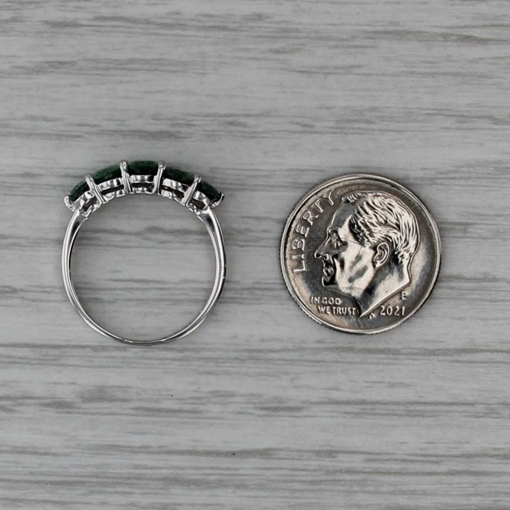 1.87ctw Green Color Change Sapphire Ring 10k White Gold Size 5.5 Stackable COA