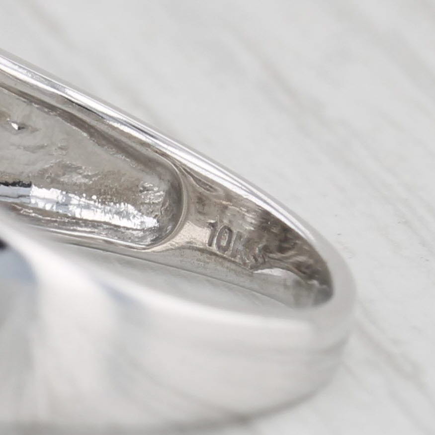 Light Gray 0.20ctw Diamond Cluster Ring 10k White Gold Size 8.5
