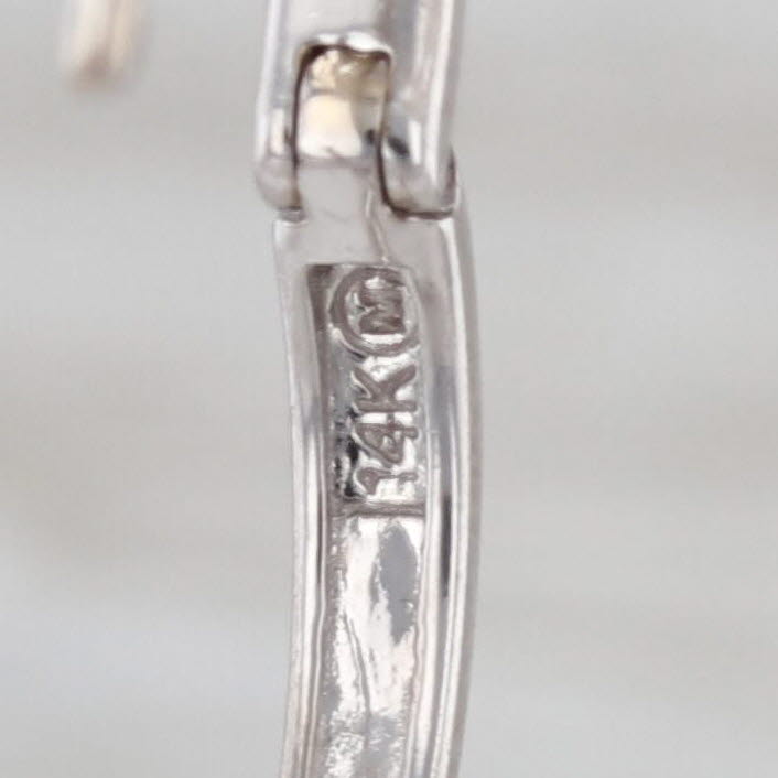 0.40ctw Diamond Hoop Huggie Earrings 14k White Gold Snap Top Round Hoops