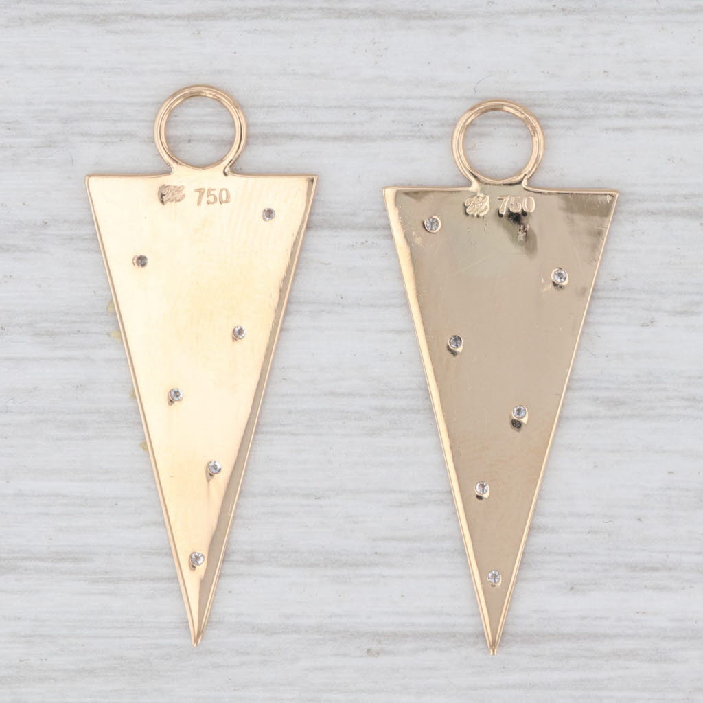 New Nina Wynn Earring Enhancer Charms 18k Gold Diamonds Triangle Drops