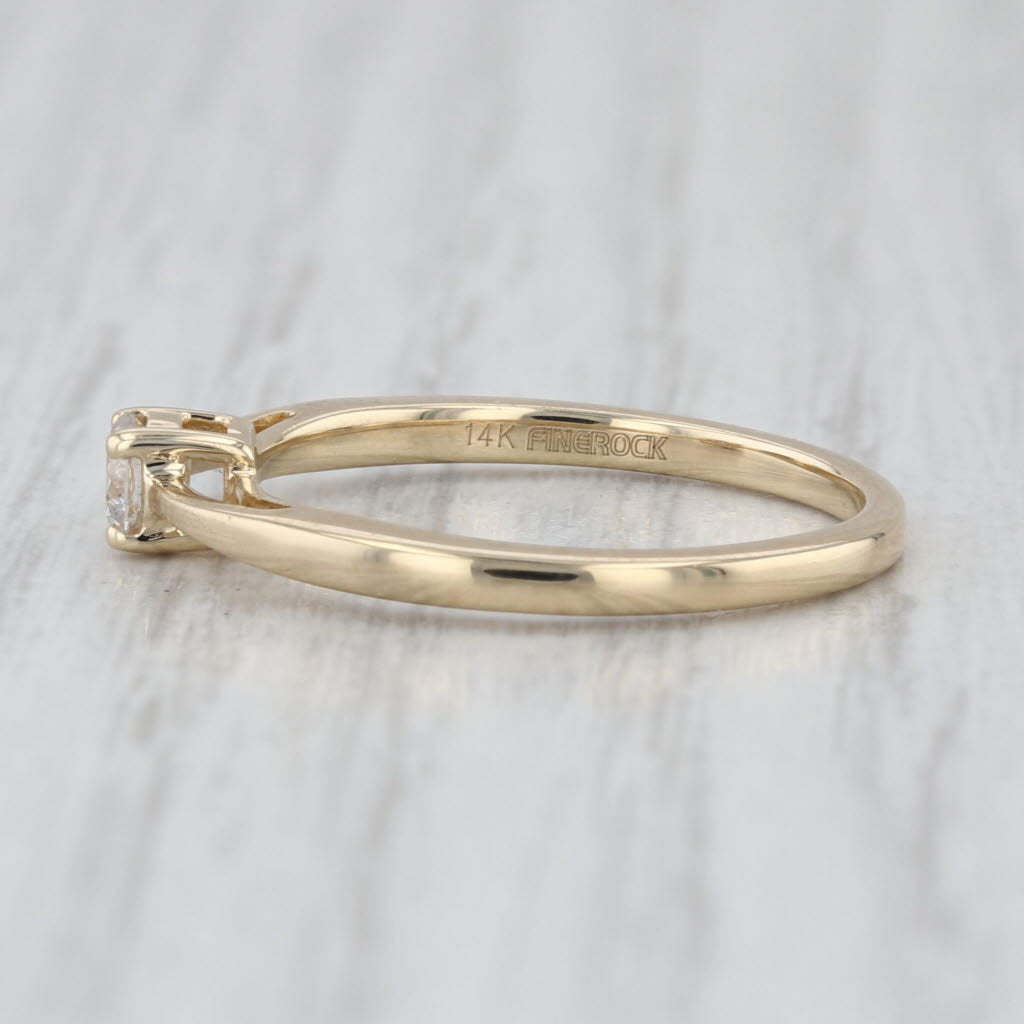 0.16ctw Diamond Solitaire Engagement Ring 14k Yellow Gold Size 6.25 Promise